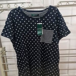 BRAND NEW Polo Ralph Lauren Women's Polka Dot Blouse XL